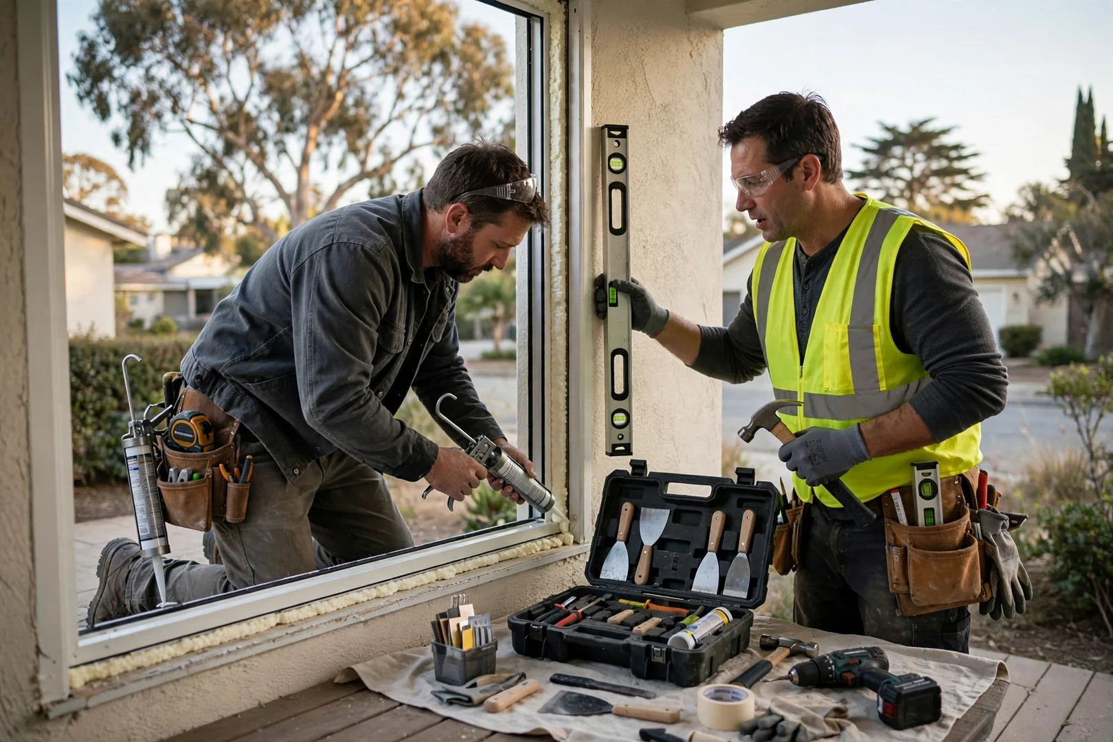 Written window replacement estimate reviewed with a homeowner at the kitchen table